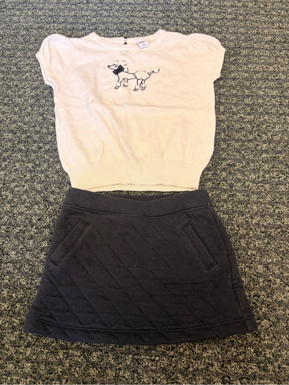 Janie and Jack Poodle Sweater Top & Quilted Skirt Set Toddler Girls 12-18M / 2T